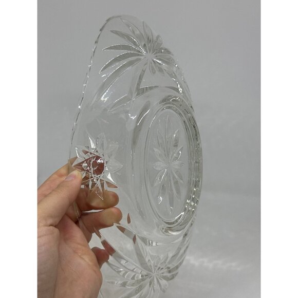 VTG Anchor Hocking EAPC Starburst Banana Split Dish Pressed Glass Relish Bowl 9" - Picture 3 of 5